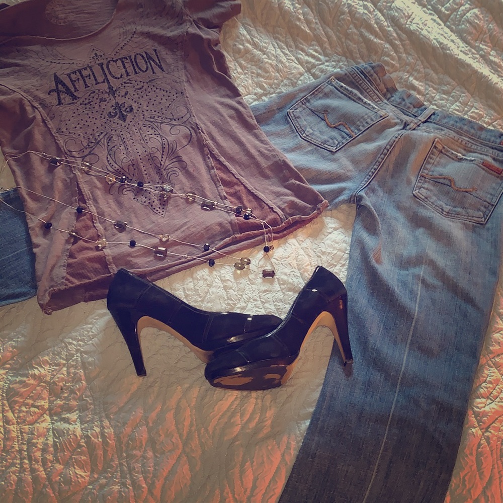 7 For All Mankind Bootleg Low Rise Jeans